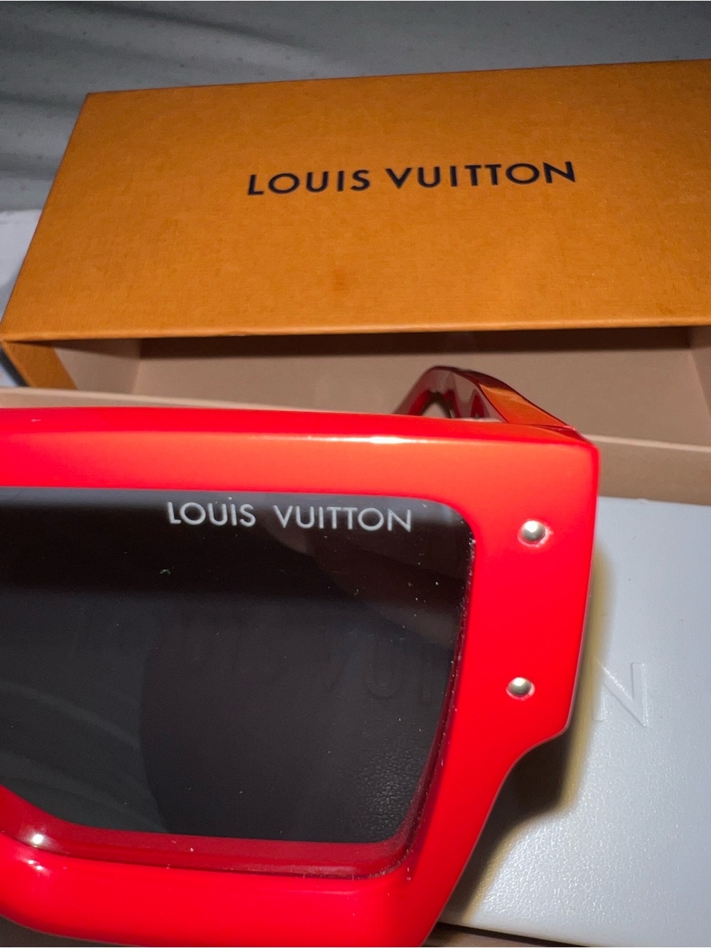 Louis Vuitton Acetate Swarovski Crystal Cyclone Sunglasses Z1578W Red - Picture 2 of 7
